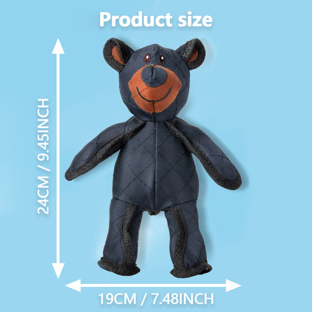 KFX-9341501 Durable Bite-Resistant Plush Bear Toy for Dogs - Dark Blue Oxford Cloth