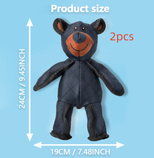KFX-9341501 Durable Bite-Resistant Plush Bear Toy for Dogs - Dark Blue Oxford Cloth