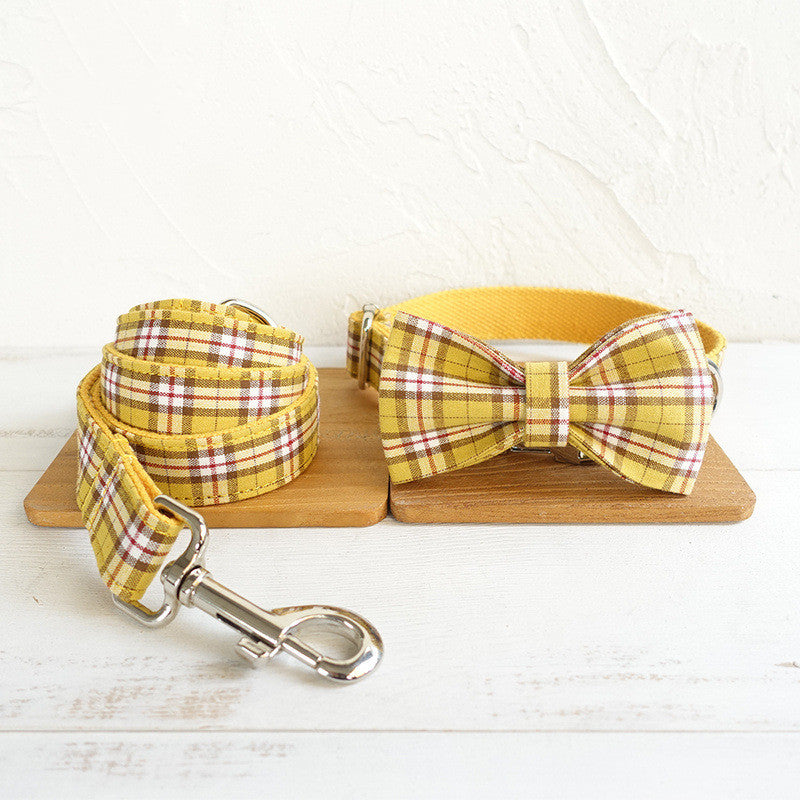 KFX-9341885 Lattice Bow Dog Collar in Polyester – Adjustable Sizes XS to XL
