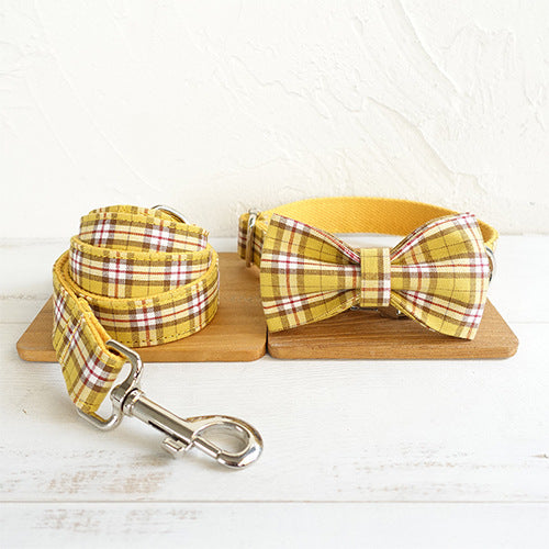 KFX-9341885 Lattice Bow Dog Collar in Polyester – Adjustable Sizes XS to XL