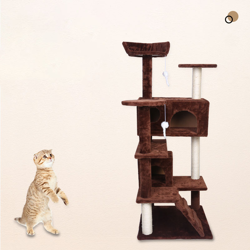 KFX-9343165 Luxury Cat Climbing Frame with Sisal, Plush, and Density Board - Ideal for 1-3 Cats