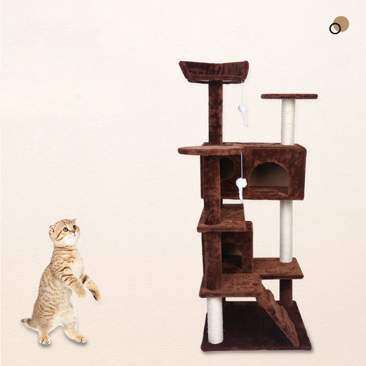 KFX-9343165 Luxury Cat Climbing Frame with Sisal, Plush, and Density Board - Ideal for 1-3 Cats