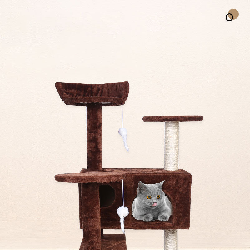 KFX-9343165 Luxury Cat Climbing Frame with Sisal, Plush, and Density Board - Ideal for 1-3 Cats