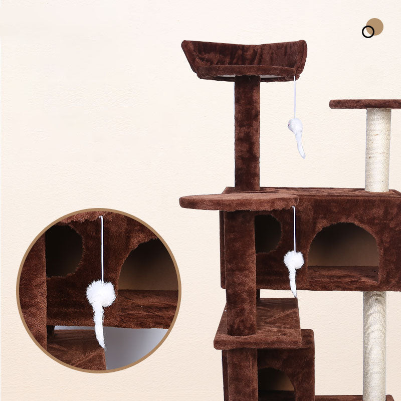 KFX-9343165 Luxury Cat Climbing Frame with Sisal, Plush, and Density Board - Ideal for 1-3 Cats