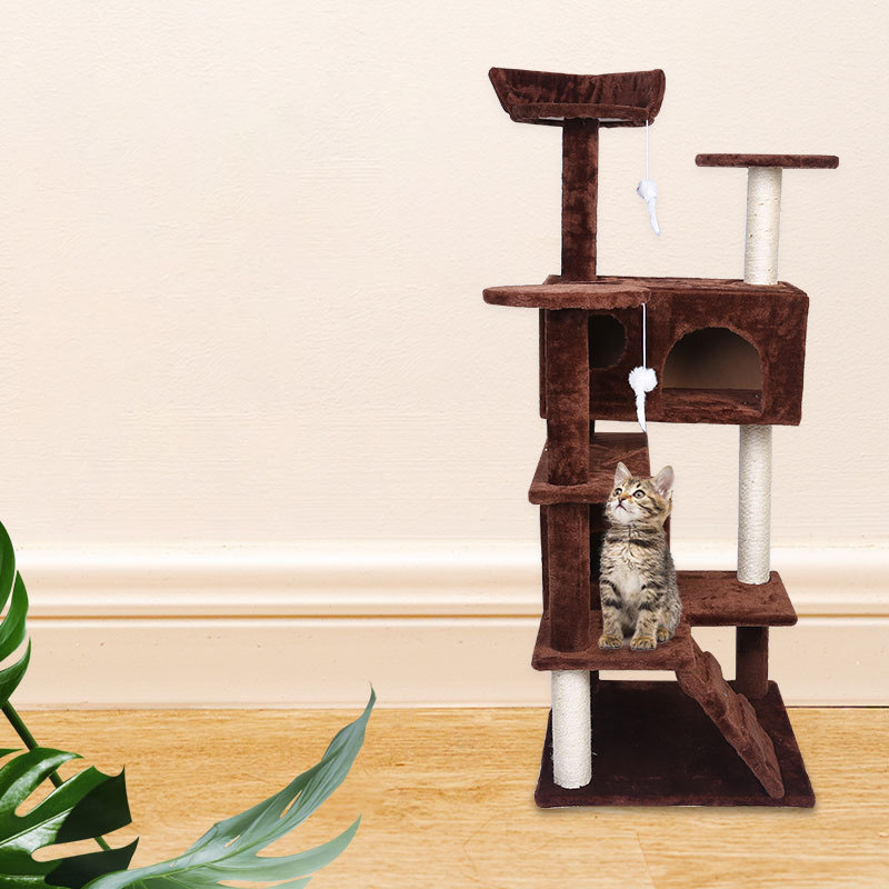 KFX-9343165 Luxury Cat Climbing Frame with Sisal, Plush, and Density Board - Ideal for 1-3 Cats
