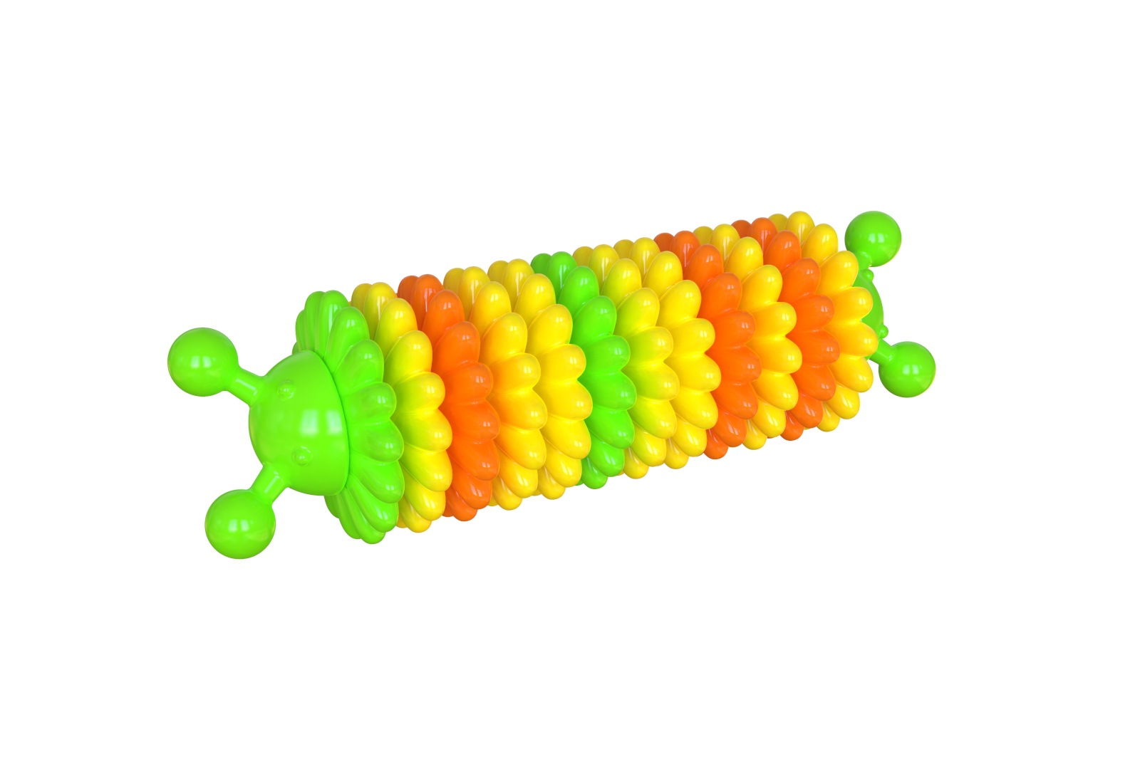 KFX-9344701 Natural Rubber Dog Toothbrush with Serrated Molar Bumps for Effective Teeth Cleaning