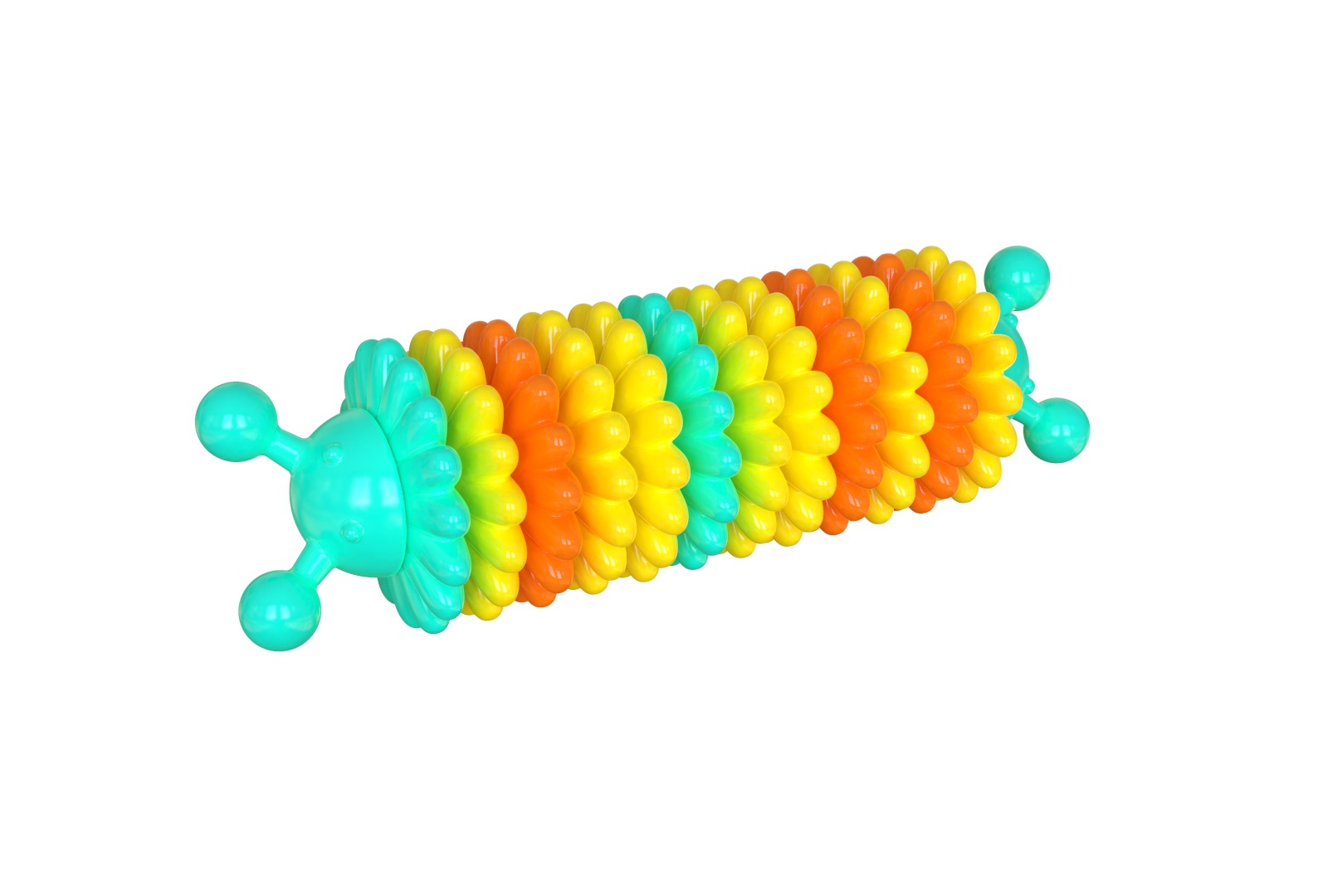 KFX-9344701 Natural Rubber Dog Toothbrush with Serrated Molar Bumps for Effective Teeth Cleaning