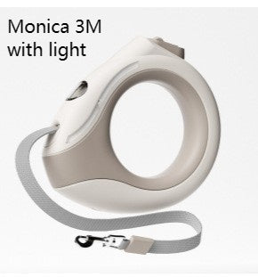 KFX-9349437 Automatic Retractable Dog Leash with Luminous Features - 3m, Available in Pearl White, Mint Green, and Monica
