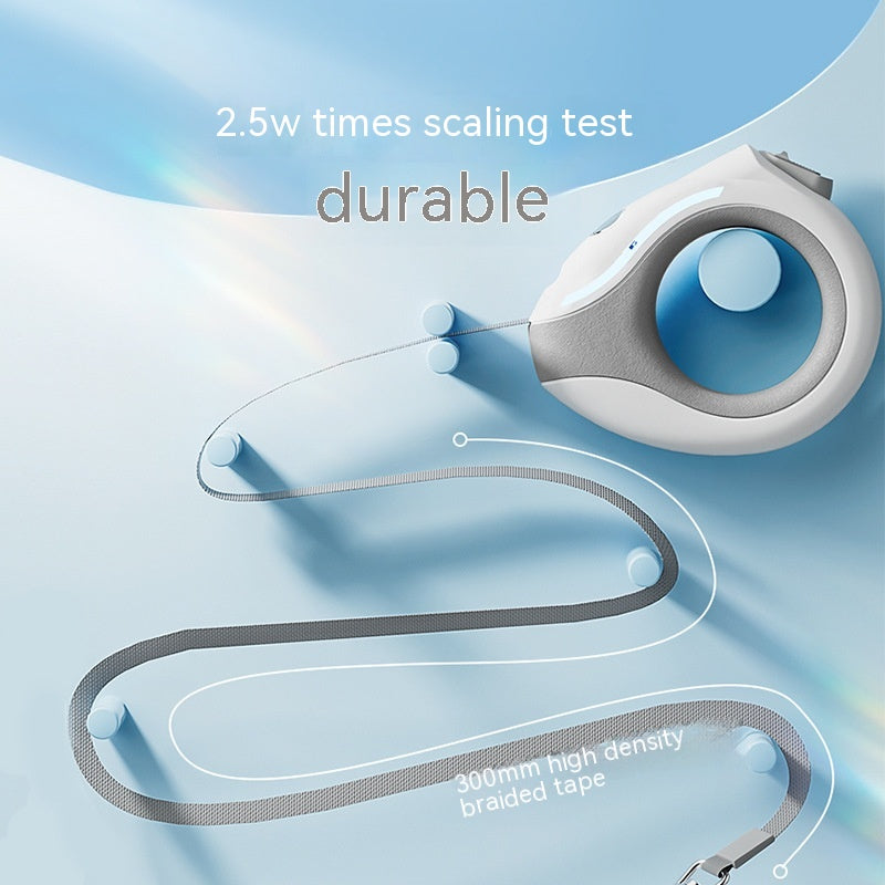 KFX-9349437 Automatic Retractable Dog Leash with Luminous Features - 3m, Available in Pearl White, Mint Green, and Monica