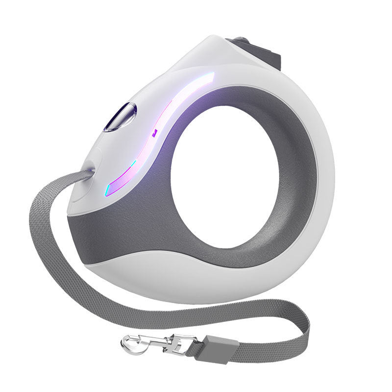 KFX-9349437 Automatic Retractable Dog Leash with Luminous Features - 3m, Available in Pearl White, Mint Green, and Monica