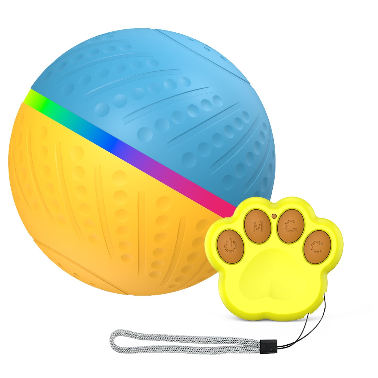 KFX-9354045 Remote Control Interactive Anti-stuffy Intelligent Toy Ball for Pets - Bite-Resistant Silicone Fun
