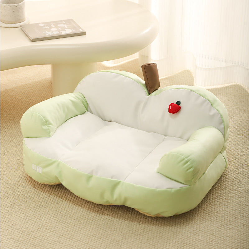KFX-9355453 Four Seasons Universal Cat Nest - Apple Sofa in Yellow/Green for Small Pets