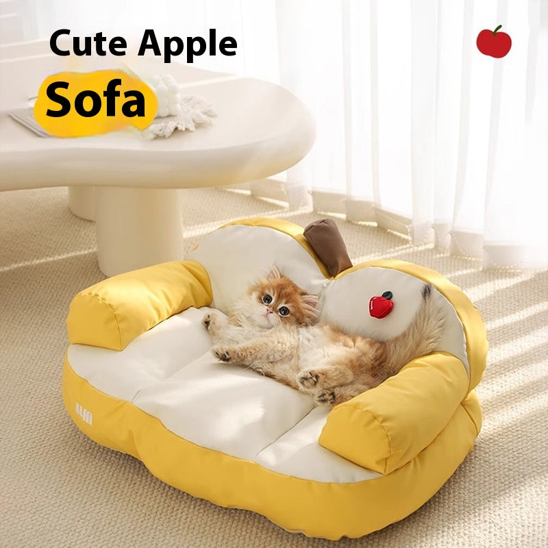 KFX-9355453 Four Seasons Universal Cat Nest - Apple Sofa in Yellow/Green for Small Pets