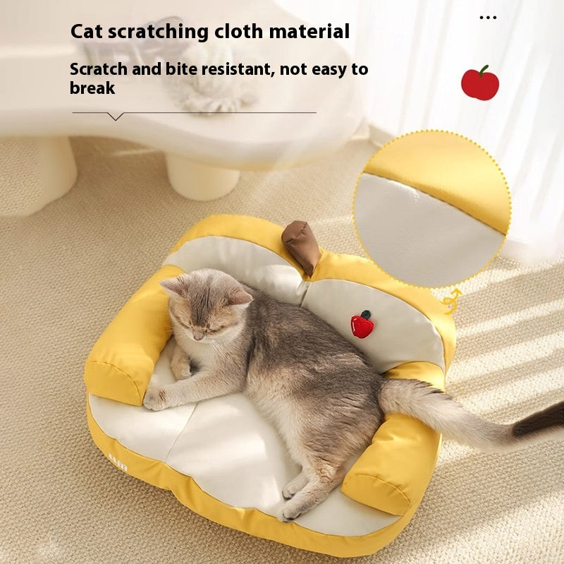 KFX-9355453 Four Seasons Universal Cat Nest - Apple Sofa in Yellow/Green for Small Pets