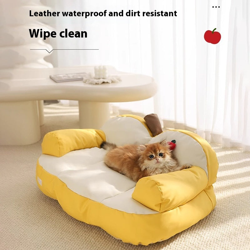 KFX-9355453 Four Seasons Universal Cat Nest - Apple Sofa in Yellow/Green for Small Pets