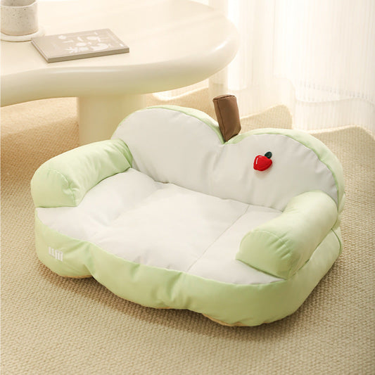 KFX-9355453 Four Seasons Universal Cat Nest - Apple Sofa in Yellow/Green for Small Pets