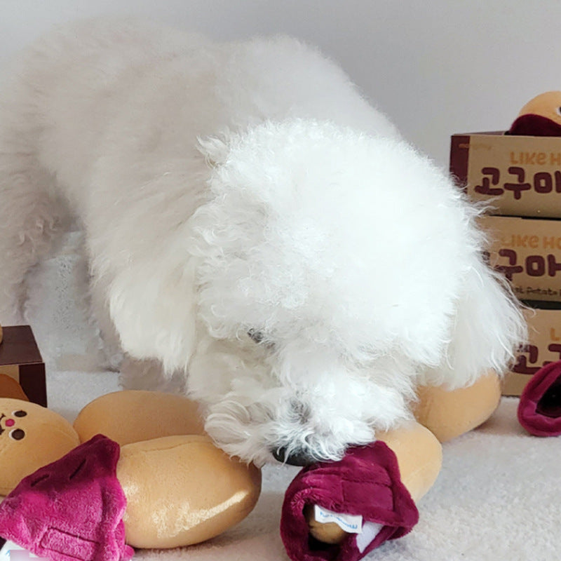 KFX-9356221 Sweet Potato Plush Vocal Toy for Dogs and Cats - Interactive Hide and Seek Fun