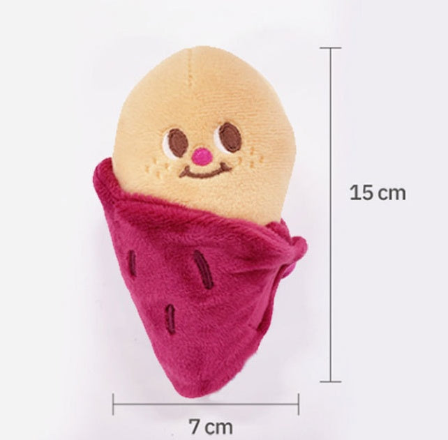 KFX-9356221 Sweet Potato Plush Vocal Toy for Dogs and Cats - Interactive Hide and Seek Fun