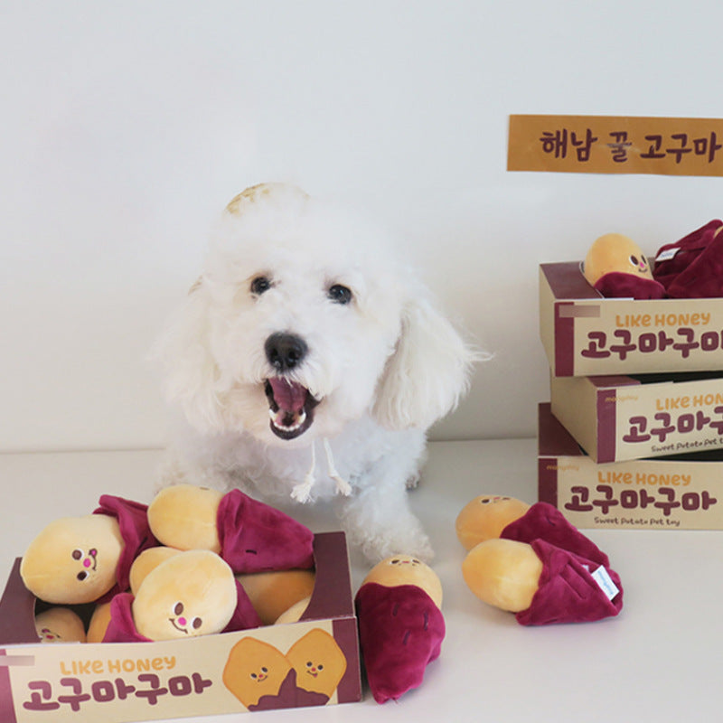 KFX-9356221 Sweet Potato Plush Vocal Toy for Dogs and Cats - Interactive Hide and Seek Fun