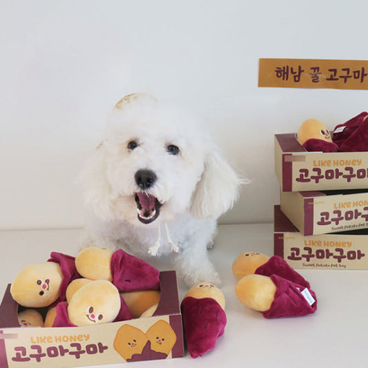 KFX-9356221 Sweet Potato Plush Vocal Toy for Dogs and Cats - Interactive Hide and Seek Fun