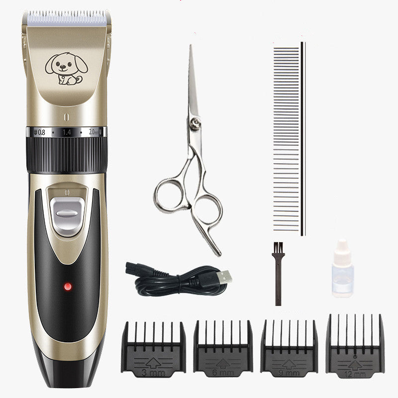 KFX-9356989 Professional Pet Grooming Kit with Quiet Design and Adjustable Blade, 4 Comb AttachmentsIncluded