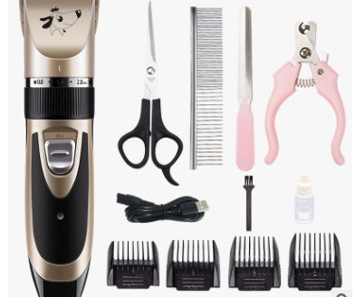 KFX-9356989 Professional Pet Grooming Kit with Quiet Design and Adjustable Blade, 4 Comb AttachmentsIncluded