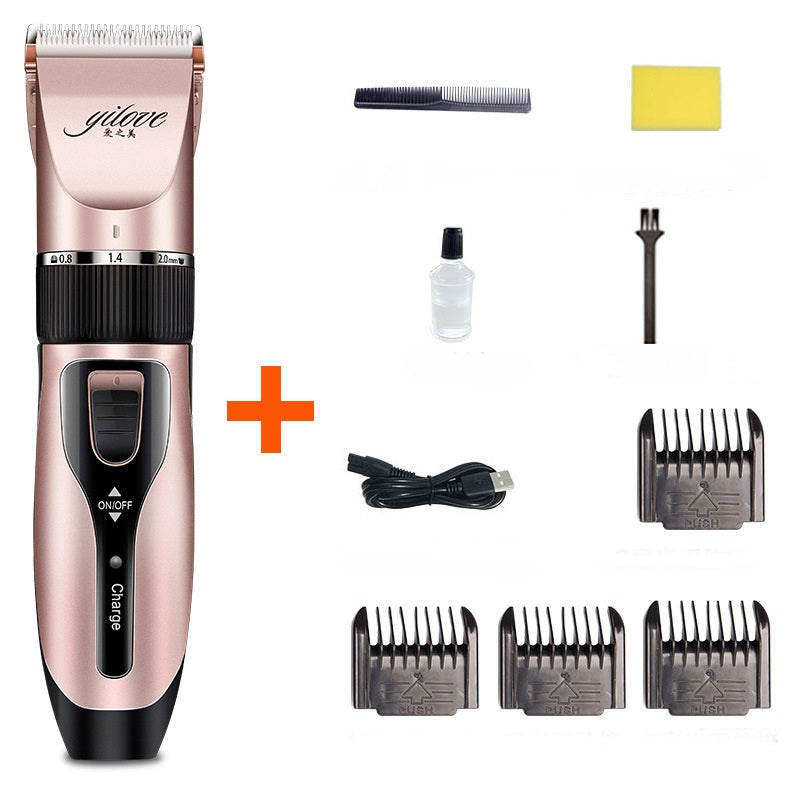 KFX-9356989 Professional Pet Grooming Kit with Quiet Design and Adjustable Blade, 4 Comb AttachmentsIncluded