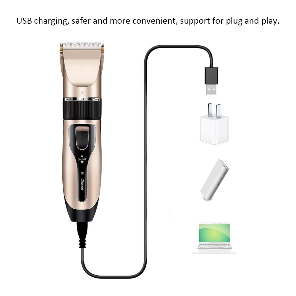 KFX-9356989 Professional Pet Grooming Kit with Quiet Design and Adjustable Blade, 4 Comb AttachmentsIncluded