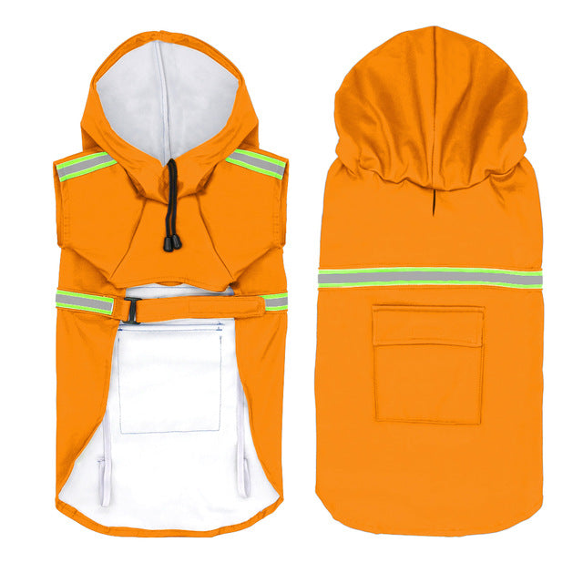 KFX-9360829 Waterproof Reflective Dog Raincoat with Pocket Storage and Adjustable Fit