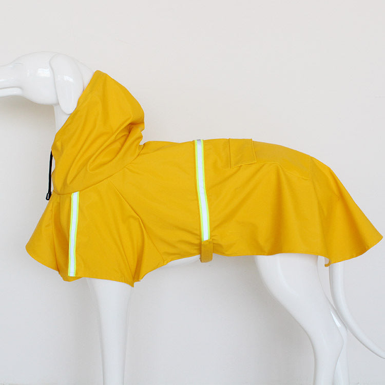 KFX-9360829 Waterproof Reflective Dog Raincoat with Pocket Storage and Adjustable Fit