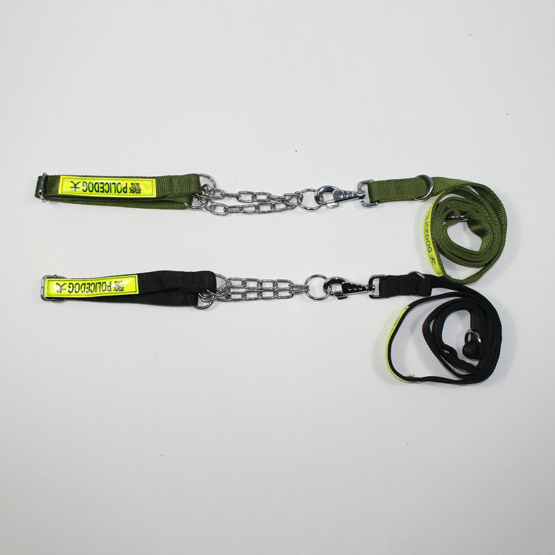 KFX-9360957 Reflective Dog Traction Rope for Large Dogs - Durable PP Material, Black and Green