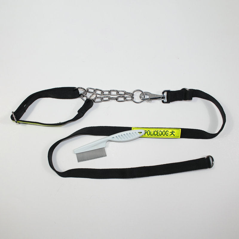 KFX-9360957 Reflective Dog Traction Rope for Large Dogs - Durable PP Material, Black and Green