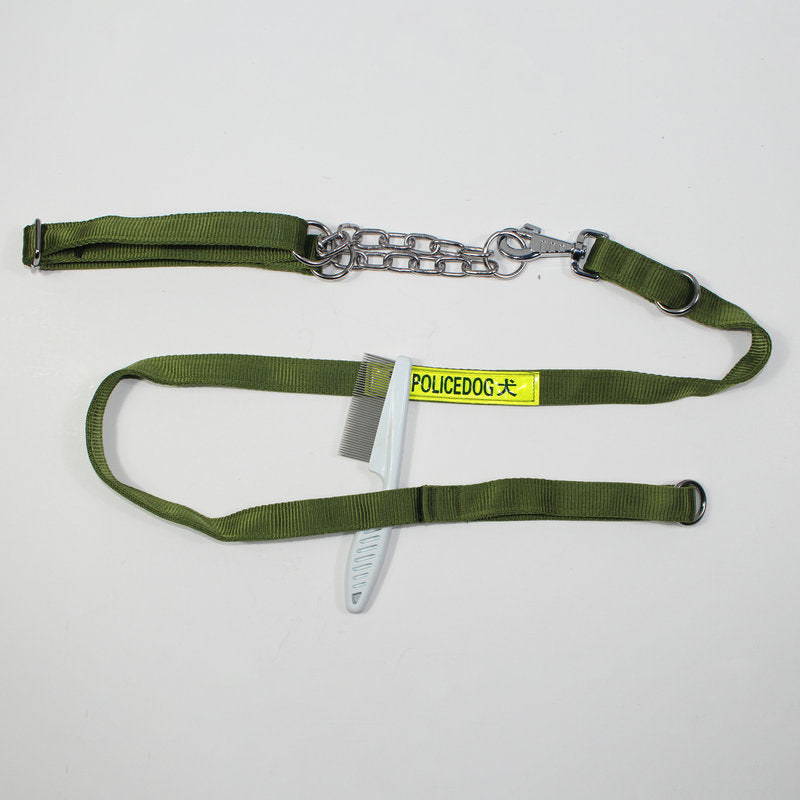 KFX-9360957 Reflective Dog Traction Rope for Large Dogs - Durable PP Material, Black and Green