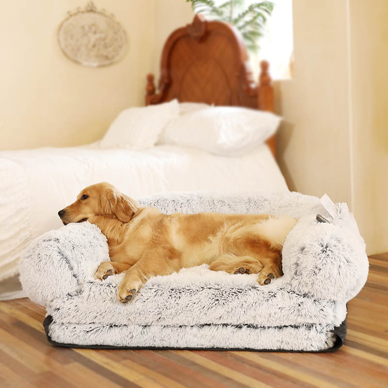 KFX-9365181 Large Foldable Pet Bed, Removable & Washable Kennel, Soft Cloth in Light and Dark Gray - 180x115x25 CM
