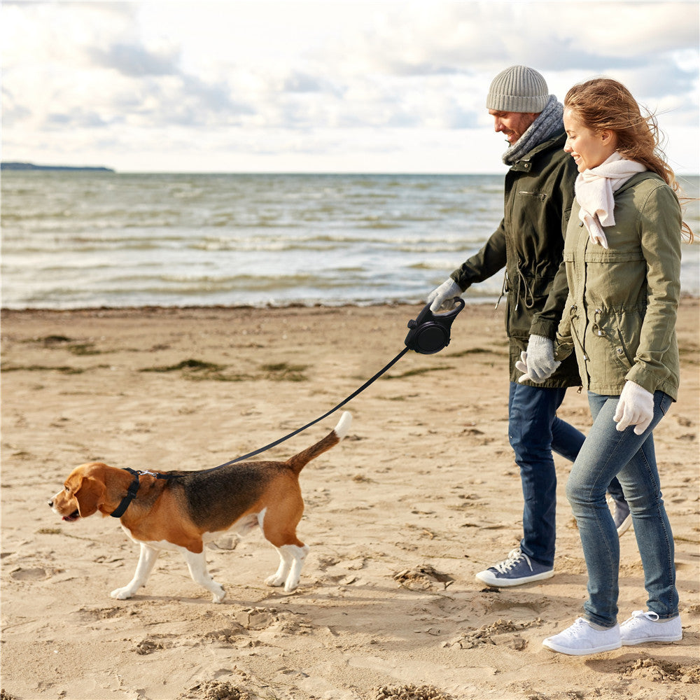 KFX-9366717 Portable 3-in-1 Outdoor Dog Walking Kettle with Hand Holding Rope in Black, Blue, and Red