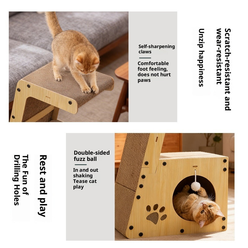 KFX-9367101 Multifunctional Corrugated Paper Cat Scratching Board and Bed with Replacement Core