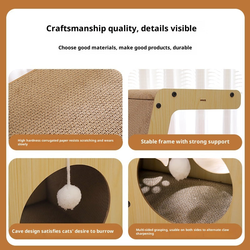 KFX-9367101 Multifunctional Corrugated Paper Cat Scratching Board and Bed with Replacement Core