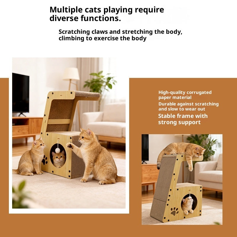 KFX-9367101 Multifunctional Corrugated Paper Cat Scratching Board and Bed with Replacement Core