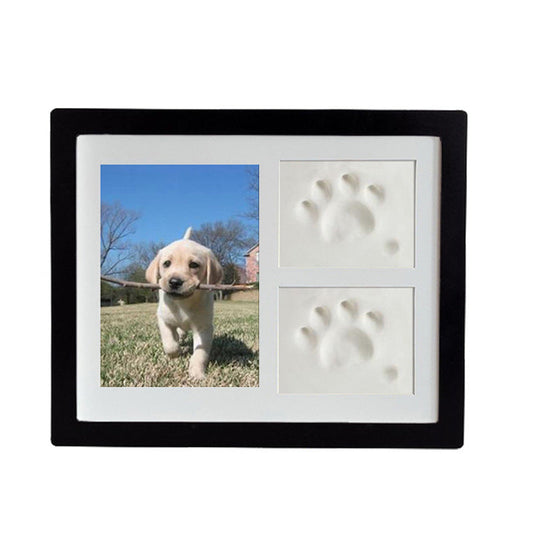 KFX-9368381 Rectangular Solid Wood Three-Frame Photo Holder for Footprints