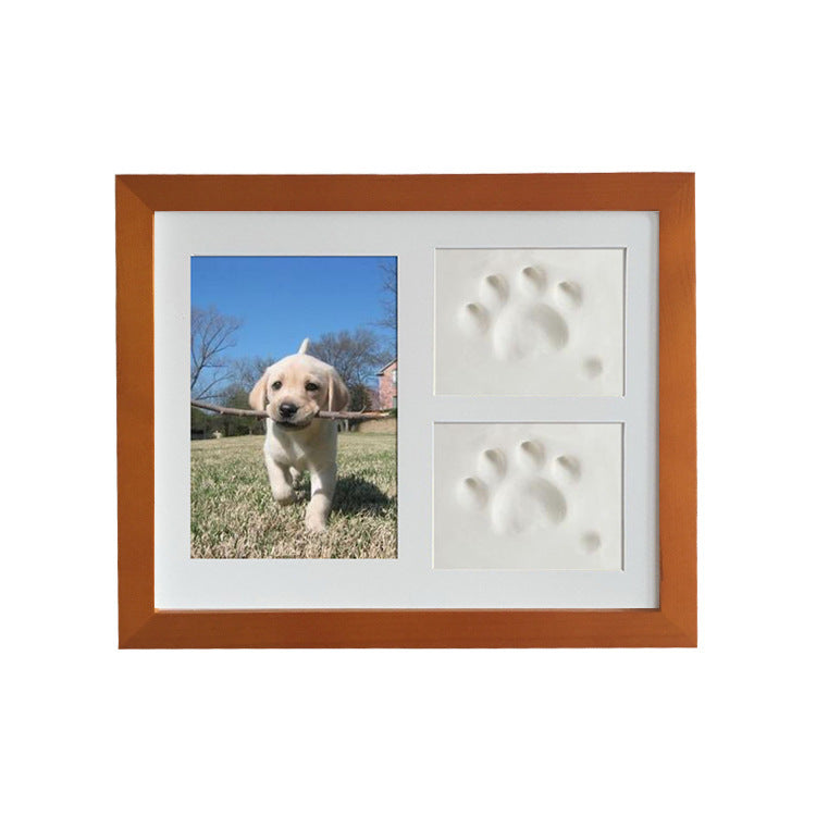 KFX-9368381 Rectangular Solid Wood Three-Frame Photo Holder for Footprints