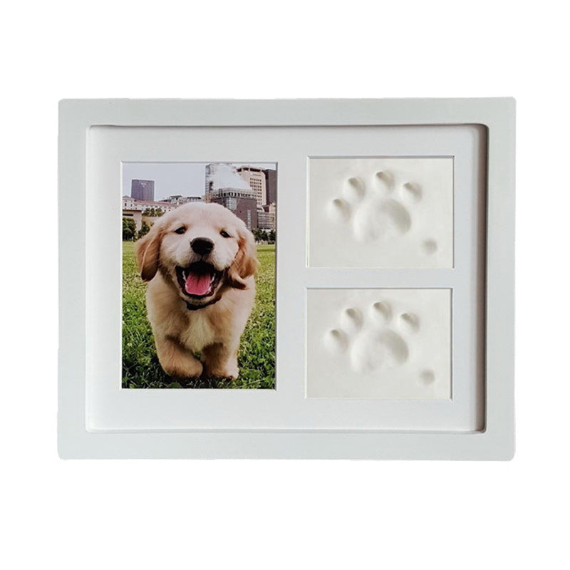 KFX-9368381 Rectangular Solid Wood Three-Frame Photo Holder for Footprints