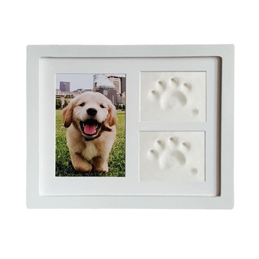KFX-9368381 Rectangular Solid Wood Three-Frame Photo Holder for Footprints