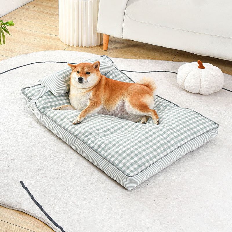 KFX-9368765 Cozy Removable Dog Bed for Autumn and Winter, Thickened Cat and Dog Sleeping Mat, Washable and Comfortable