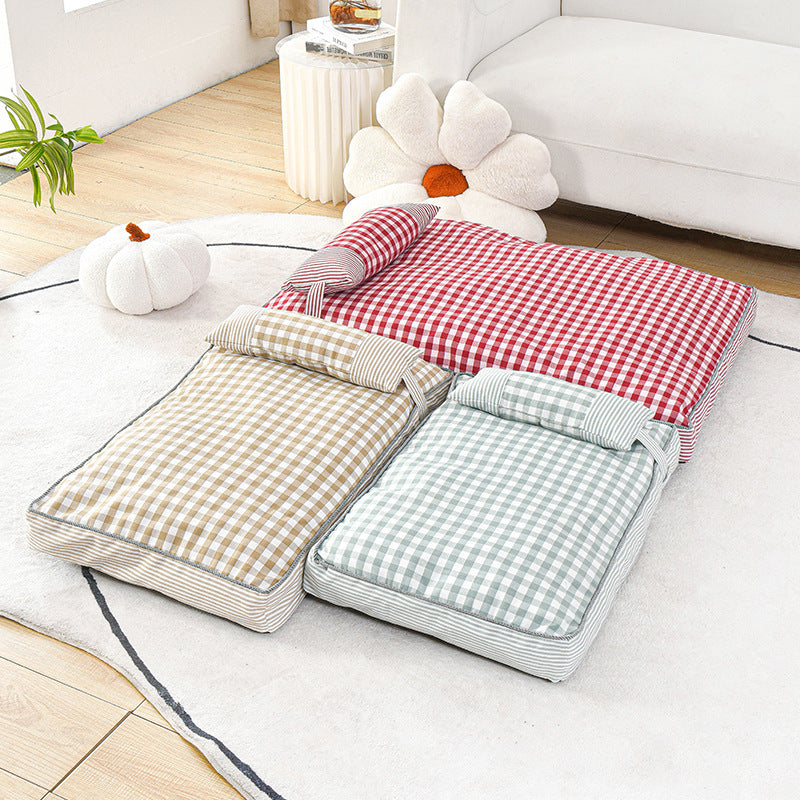 KFX-9368765 Cozy Removable Dog Bed for Autumn and Winter, Thickened Cat and Dog Sleeping Mat, Washable and Comfortable