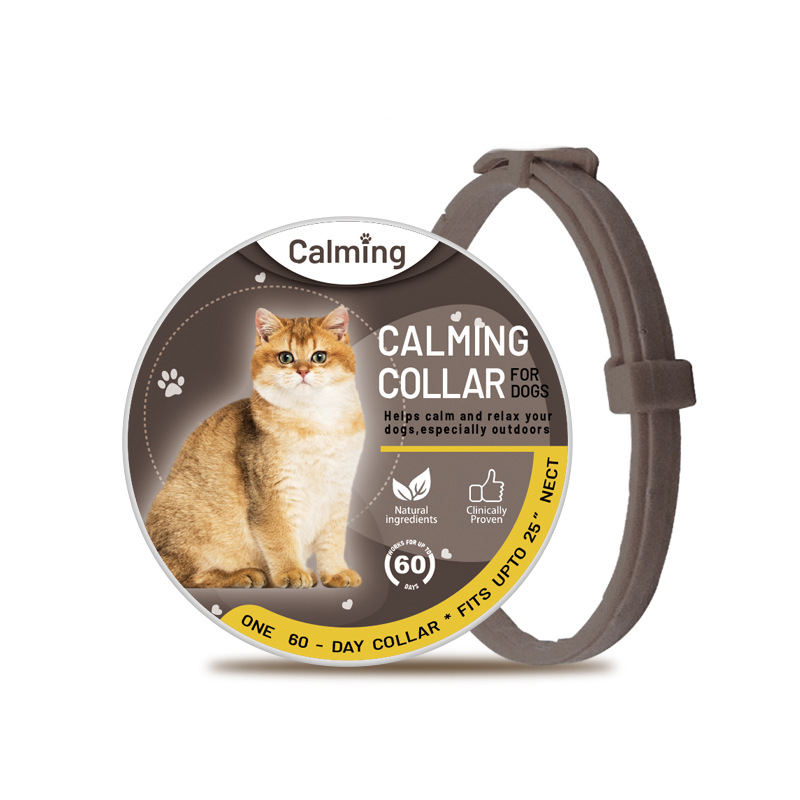 KFX-9368893 Calming Collar for Dogs and Cats – Adjustable Purple, Orange, Sky Blue, Brown Options, All Seasons