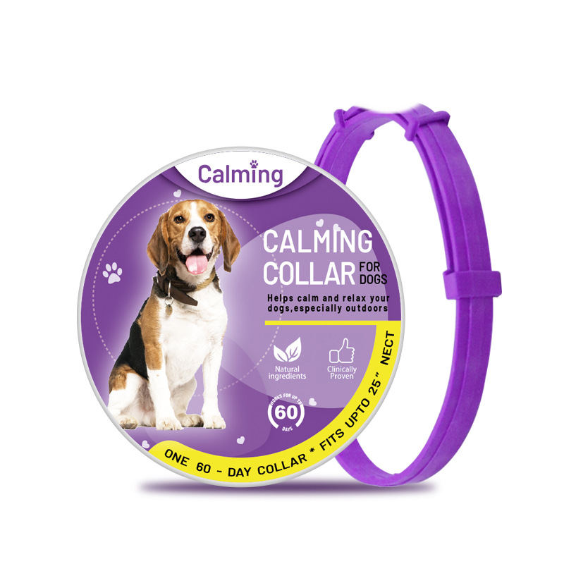 KFX-9368893 Calming Collar for Dogs and Cats – Adjustable Purple, Orange, Sky Blue, Brown Options, All Seasons