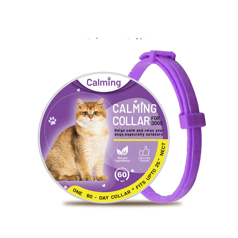 KFX-9368893 Calming Collar for Dogs and Cats – Adjustable Purple, Orange, Sky Blue, Brown Options, All Seasons
