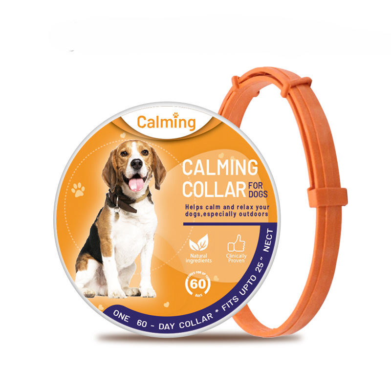 KFX-9368893 Calming Collar for Dogs and Cats – Adjustable Purple, Orange, Sky Blue, Brown Options, All Seasons