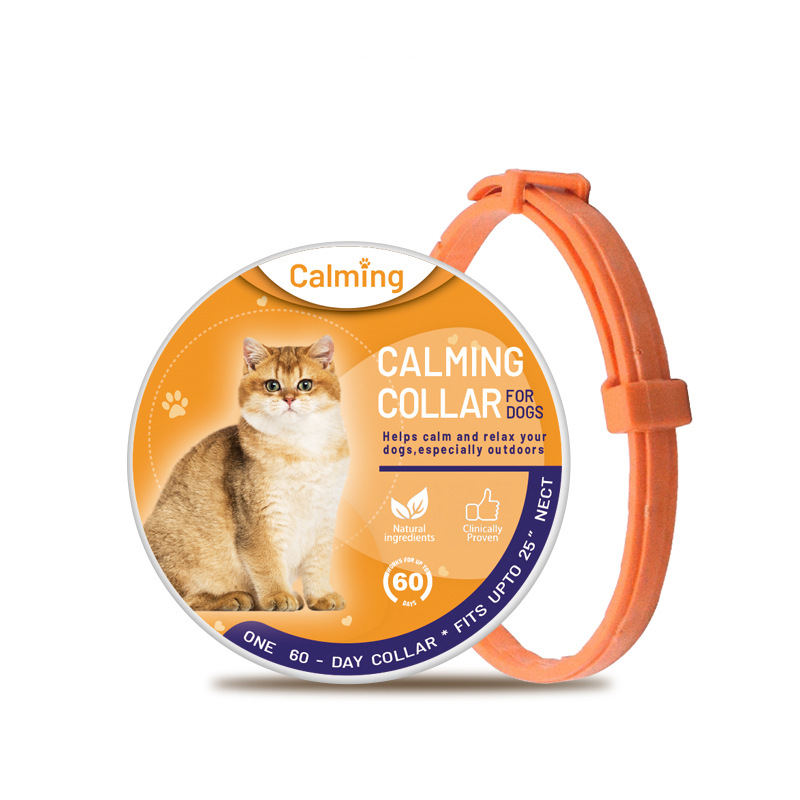 KFX-9368893 Calming Collar for Dogs and Cats – Adjustable Purple, Orange, Sky Blue, Brown Options, All Seasons