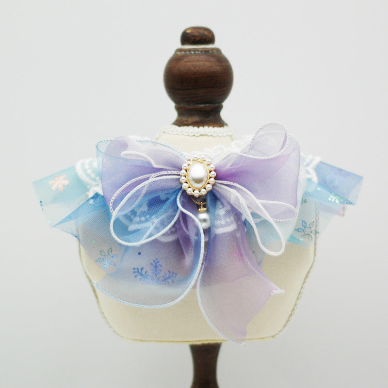 KFX-9369149 Pet Dream Scarf for Cats and Dogs in Blue Purple and Pink Purple, Suitable for All Seasons and Festivals